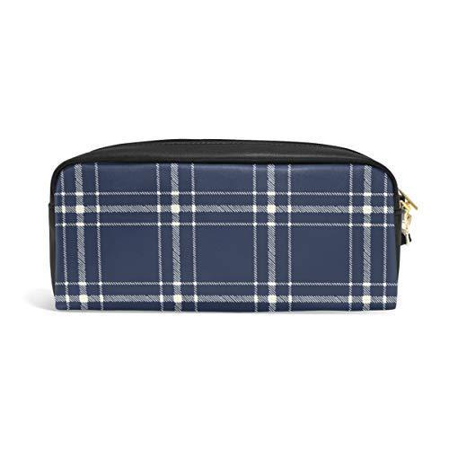 Vawa ペンケース 革 かわいい 大容量 チェック柄 紺 筆箱 高校生 おしゃれ 化粧ポーチ 中学生 女子 人気 多機能 おすすめ S 1229 At Design 通販 Yahoo ショッピング