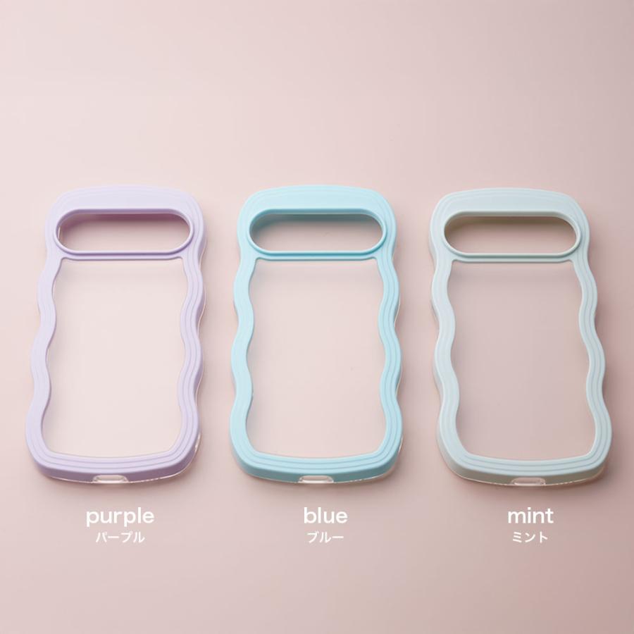 Google Pixel ピクセル9a 9 9pro 8a 7a ケース 可愛い おしゃれ うねうね なみなみ 推し活 ウェーブ 韓国 ブランド 推し活 波 | エンパイア | 05