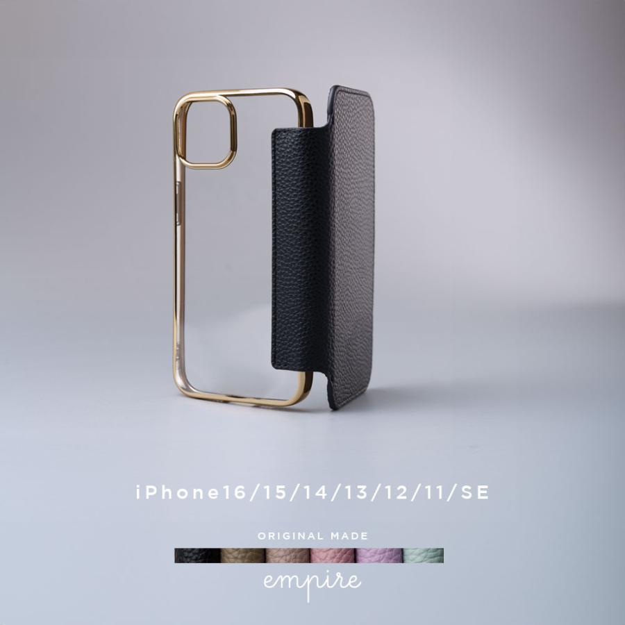 背面クリア 手帳型 iPhone16 ケース iPhone16e 15 14 13 12 Pro 11 SE3 Google Pixel Xperia エクスペリア AQUOS アクオス sense9 sense8 wish4 カバー シンプル | エンパイア | 07