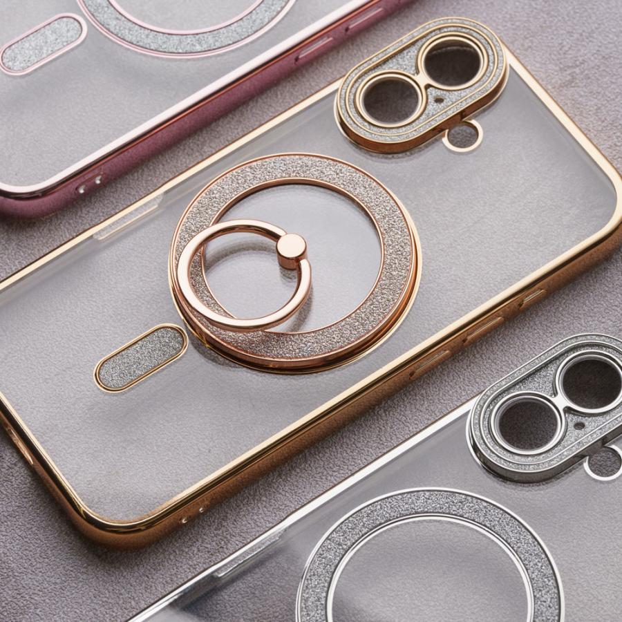iPhone16 ケース クリア Magsafe対応  Pro Plus iPhone15 ケース グリッター キラキラ 大人 かわいい おしゃれ 14 13 アイフォン ケース カバー リング スマホケ | エンパイア | 02