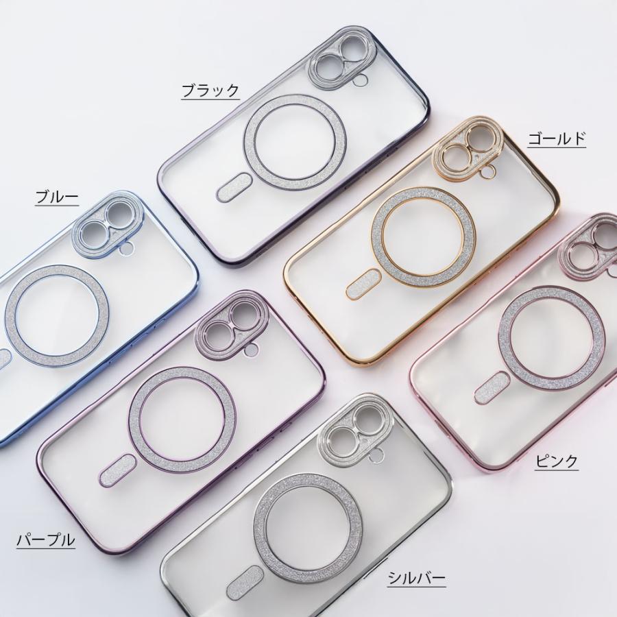 iPhone16 ケース クリア Magsafe対応  Pro Plus iPhone15 ケース グリッター キラキラ 大人 かわいい おしゃれ 14 13 アイフォン ケース カバー リング スマホケ | エンパイア | 07