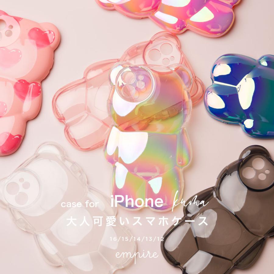 くま クマ 推し活 iPhone16 iPhone15 ケース クリア iPhone14 ケース iPhone13 ケース クリアケース iPhone12 ケース 透明 薄型 韓国 かわいい 人気 熊 ベアー | エンパイア