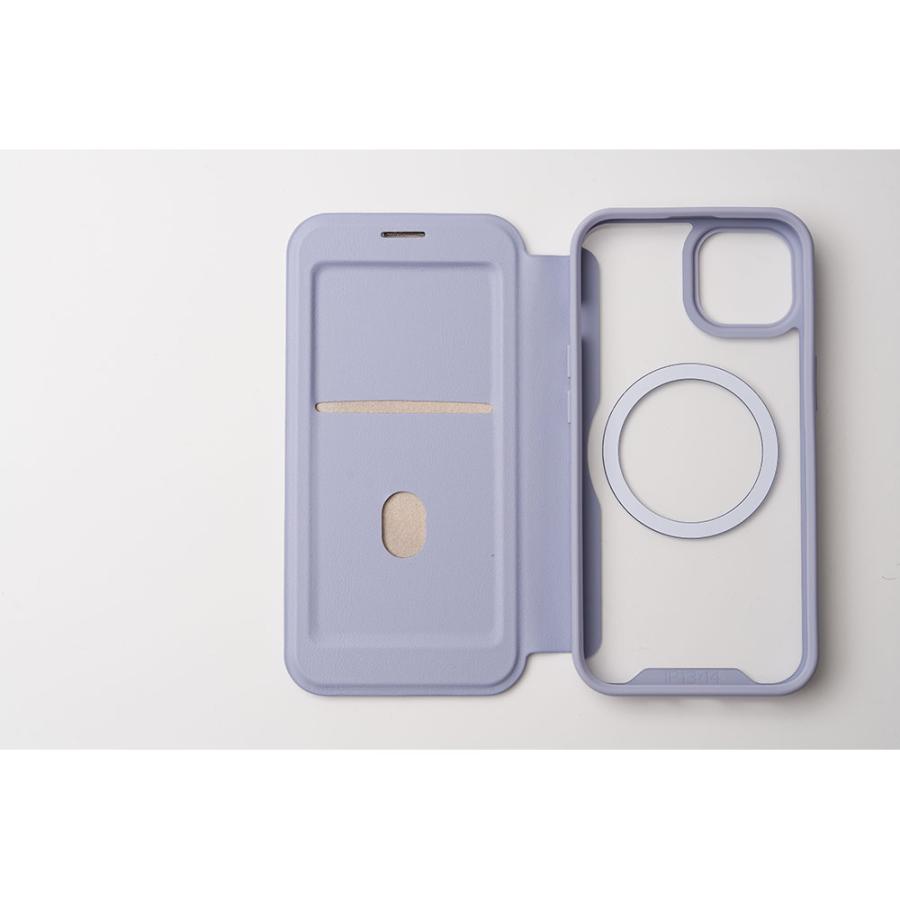 背面クリア iPhone16 ケース 手帳型 透明 MagSafe マグセーフ対応 ポリカーボネート iPhone15 14 13 12 スマホケース クリアケース かわいい カード収納 マグネ | エンパイア | 04