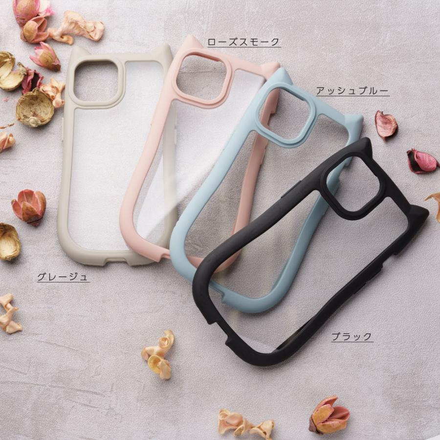 猫耳 ネコ ミミ 推し活 iPhone16 ケース 16e 15 14 13 12 11 クリアケース pro promax plus ケース 透明 薄型 韓国 かわいい オシャレ 人気 猫 キャット 耳 | エンパイア | 01