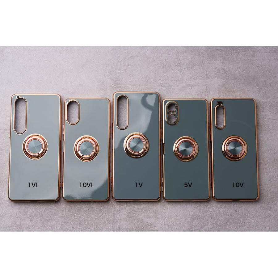 Xperia ケース 1VI 10VI 10V 5V 1V Xperiaケース TPU 耐衝撃 リング付き 大人 かわいい おしゃれ エクスペリア ケース カバー リング スマホケース | エンパイア | 01