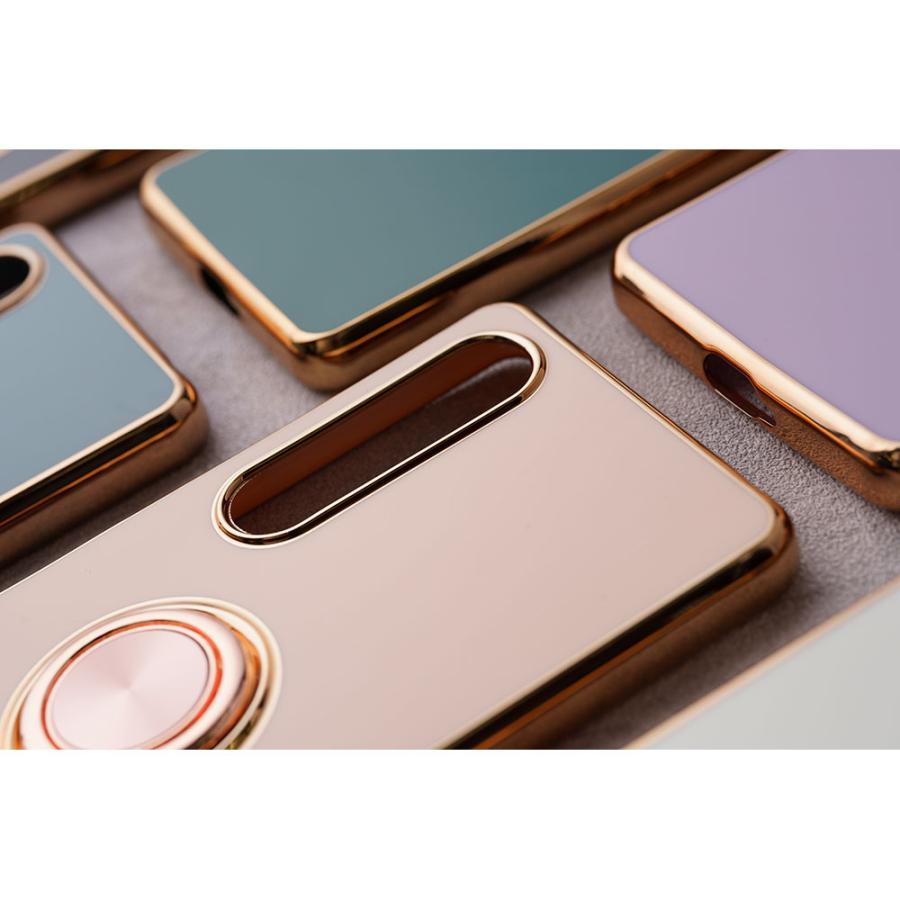 Xperia ケース 1VI 10VI 10V 5V 1V Xperiaケース TPU 耐衝撃 リング付き 大人 かわいい おしゃれ エクスペリア ケース カバー リング スマホケース | エンパイア | 03