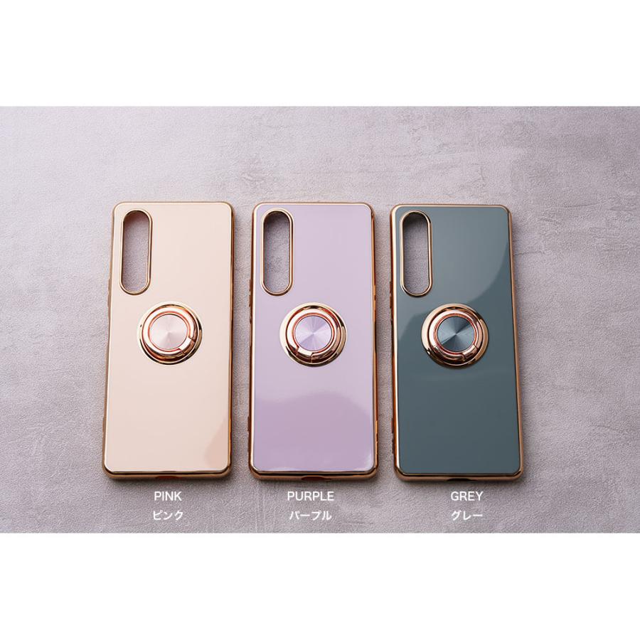 Xperia ケース 1VI 10VI 10V 5V 1V Xperiaケース TPU 耐衝撃 リング付き 大人 かわいい おしゃれ エクスペリア ケース カバー リング スマホケース | エンパイア | 08