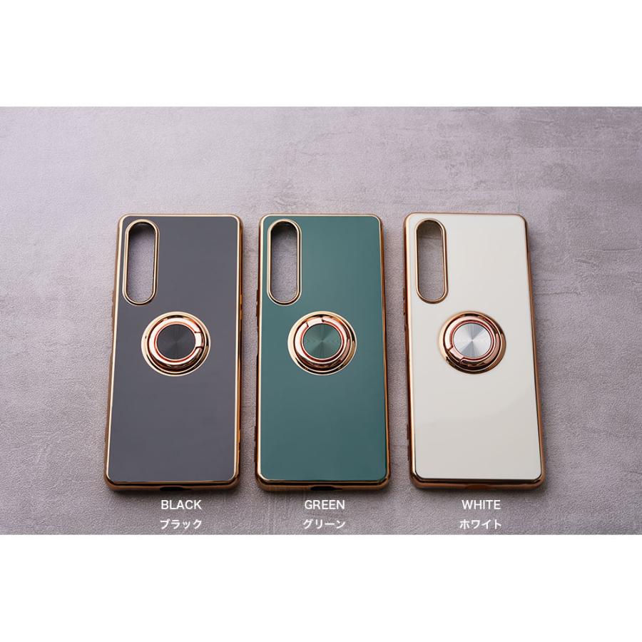 Xperia ケース 1VI 10VI 10V 5V 1V Xperiaケース TPU 耐衝撃 リング付き 大人 かわいい おしゃれ エクスペリア ケース カバー リング スマホケース | エンパイア | 09