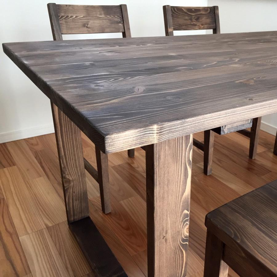 ダイニングテーブル W150cm ROUEN カントリー パイン無垢材 : アット