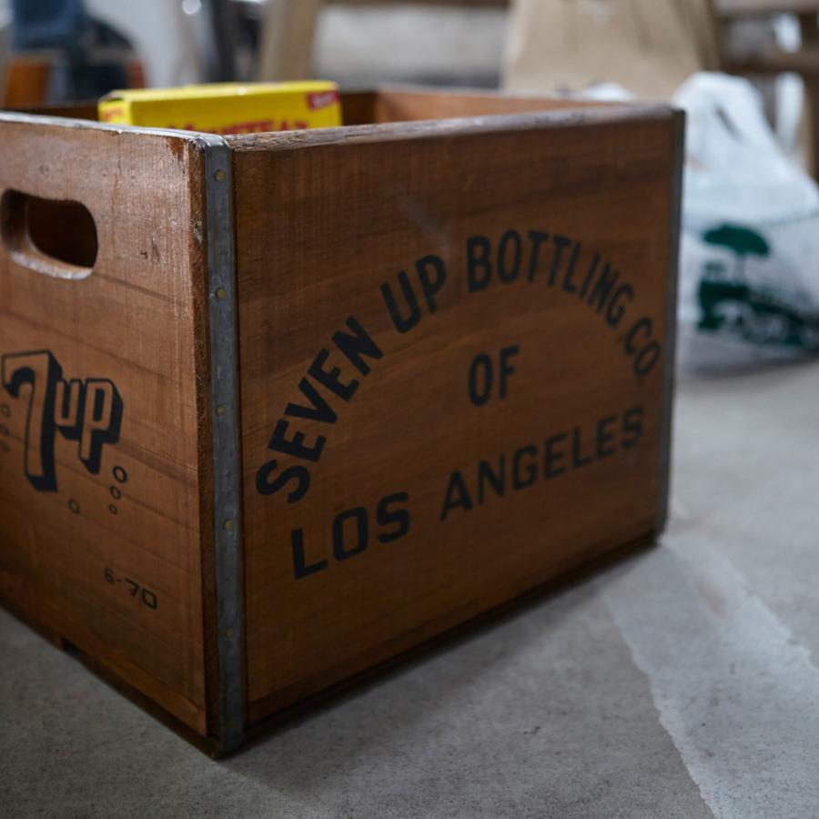 アンティーク 木製収納箱 脚付き ウッドボックスm ワイン木箱 収納ボックスSEVEN UP LFS-477