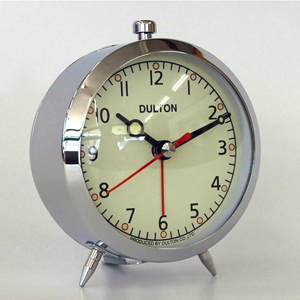 目覚まし時計 ダルトン アラームクロック クローム 100053Q/CR スイープムーブメント アナログ時計 レトロ アメリカンヴィンテージ