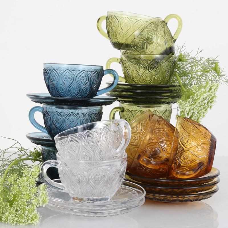 DULTON コーヒーカップ ティーカップ ソーサーセット ガラス DULTON コーヒーカップ ティーカップ ソーサーセット ガラス