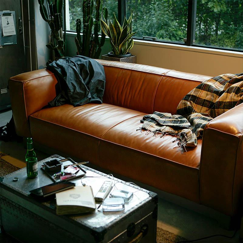 本革ソファ ポルトン3人掛け ブラウン DULTON ソファー 3人掛け 本革 ダルトン マスター ソファ 3