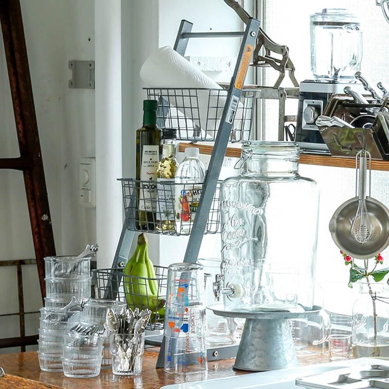 DULTON（ダルトン） バスケット ラック 収納 スランティング ワイヤー