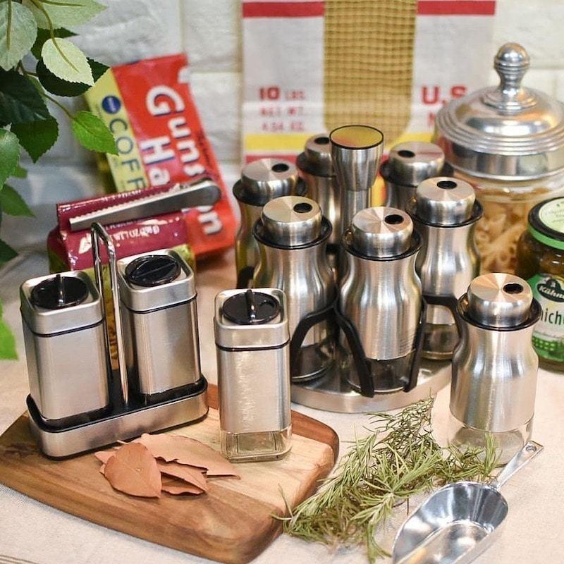 調味料入れ 塩コショウ入れ ダルトン カーブド スパイス ジャー 詰め替え ボトル ガラス ステンレス | DULTON | 03