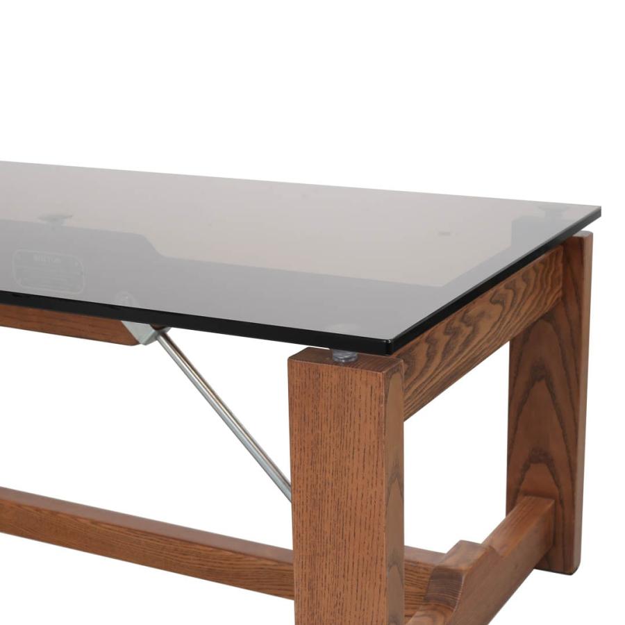 センターテーブル リビングテーブル ガラステーブル ダルトン "WRIGHT" コーヒー テーブル 100×52cm アンバー 木製 北欧 モダン｜atease｜02