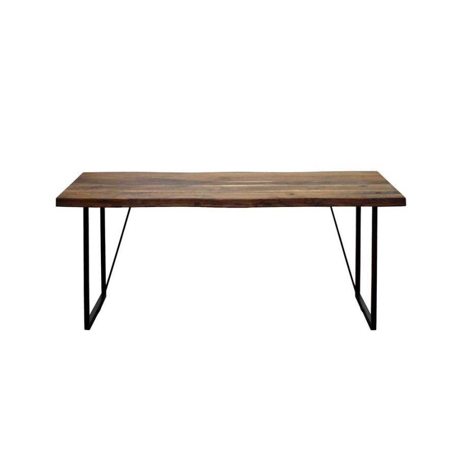 ダイニングテーブル 160cm 天然木 ウォールナット無垢材 一枚板風 Nordic ノルディック スチール脚・木脚選択可 | 