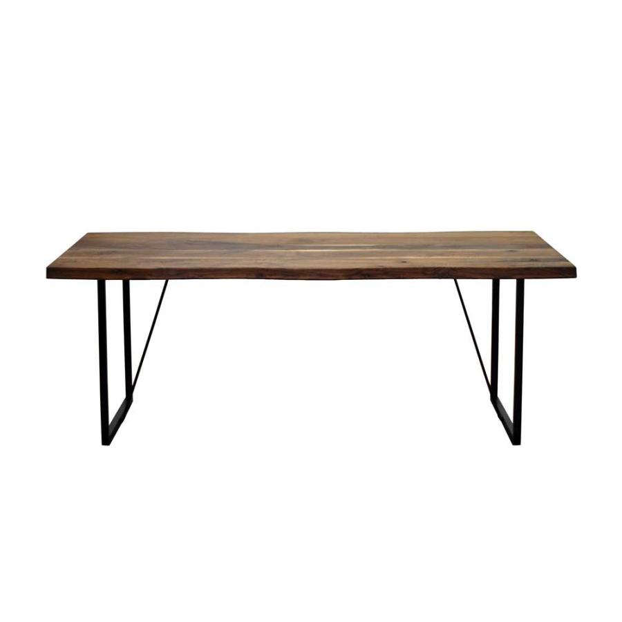 ダイニングテーブル 180cm 天然木 ウォールナット無垢材 一枚板風 Nordic ノルディック スチール脚・木脚選択可 | 