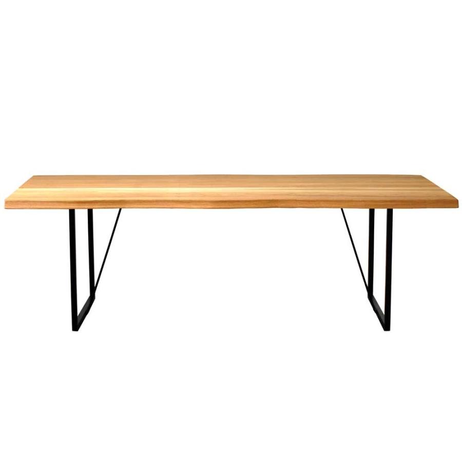 ダイニングテーブル 210cm 天然木 オーク無垢材 一枚板風 Nordic ノルディック スチール脚・木脚選択可 | 