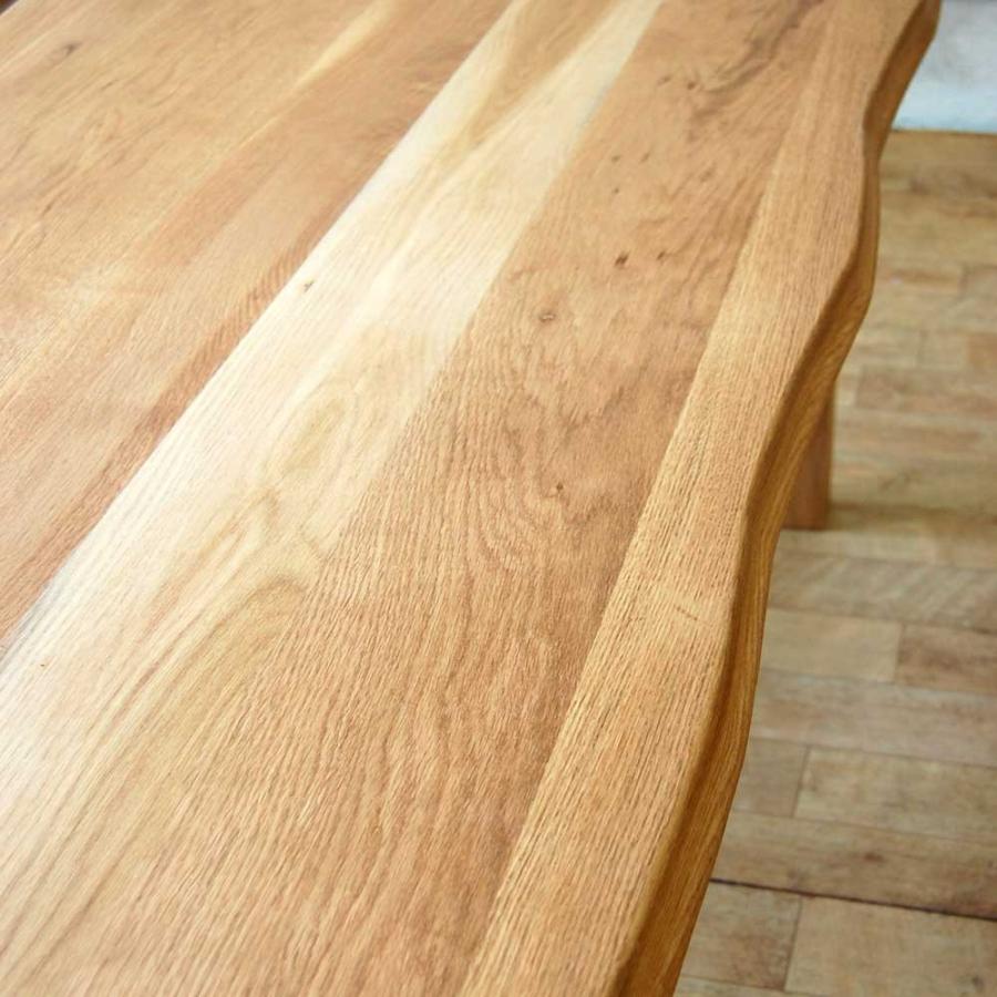 ダイニングテーブル 210cm 天然木 オーク無垢材 一枚板風 Nordic ノルディック スチール脚・木脚選択可 |  | 01