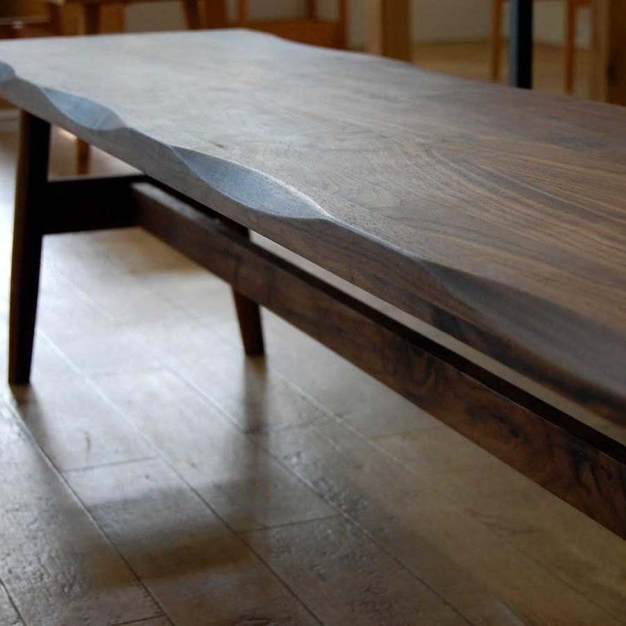 ベンチ ダイニングベンチ 160cm 天然木 ウォールナット無垢材 一枚板風 Nordic ノルディック |  | 01