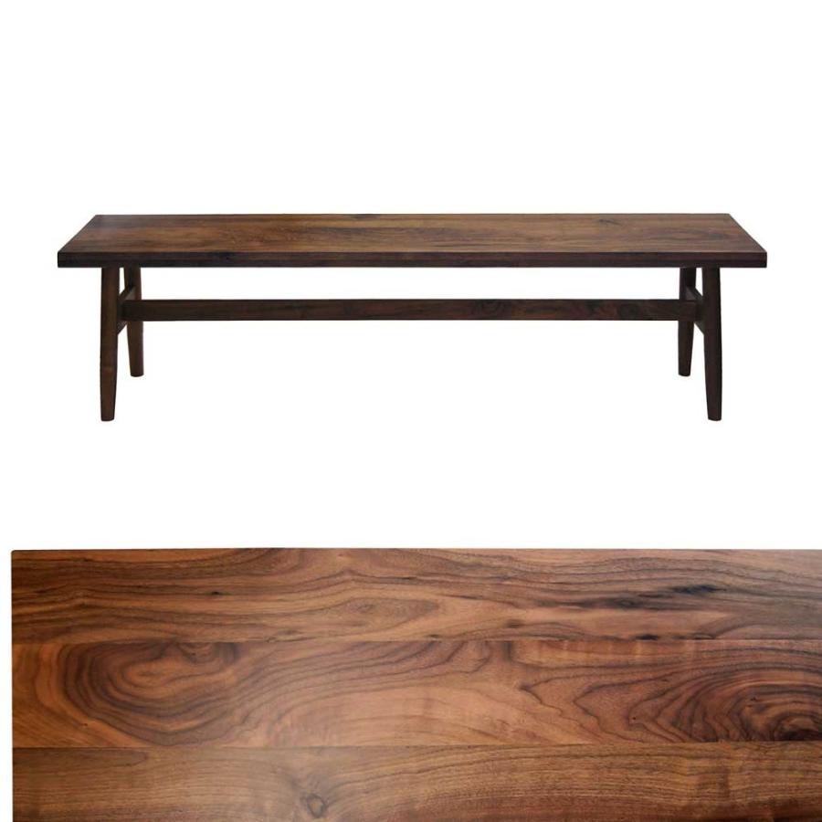 ベンチ ダイニングベンチ 160cm 天然木 ウォールナット無垢材 ストレートタイプ Nordic 2 ノルディック | 