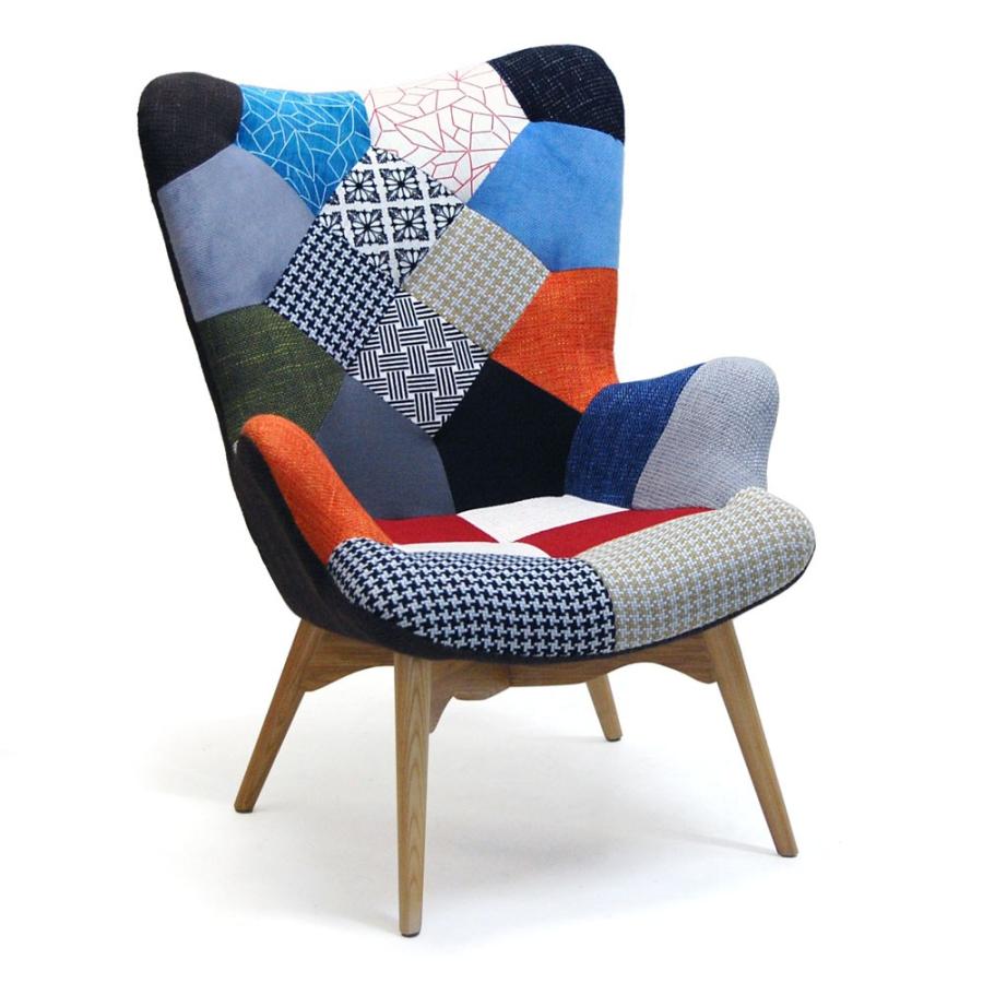 イージーチェア パーソナルチェア コンターチェア パッチワーク柄 カラフル ハイバック 北欧モダン Dz Contour C Pac アットイーズ 通販 Yahoo ショッピング
