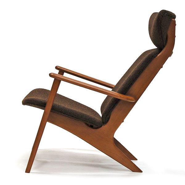 イージーチェア パーソナルチェア POPOLU オーク材 ハイバック 北欧モダン HKPOPOLUECアットイーズ 通販