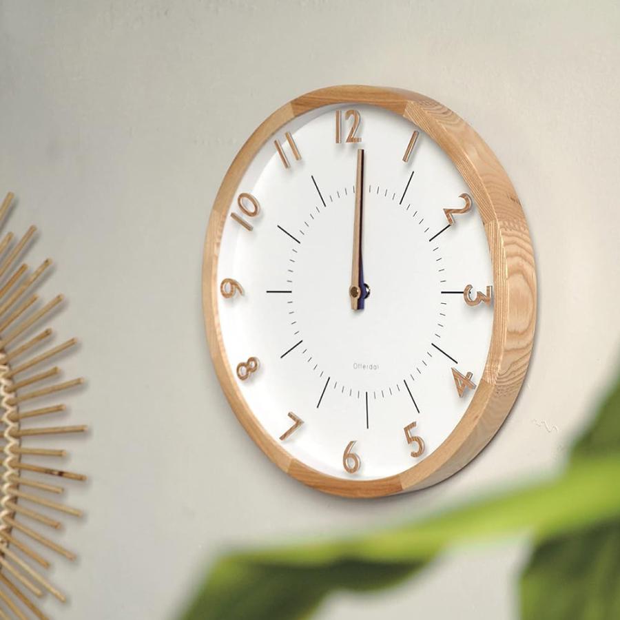 壁掛け時計 ウォールクロック 電波時計 Oland 木製 直径30cm 北欧 ナチュラル シンプル 和風 モダン｜atease｜05