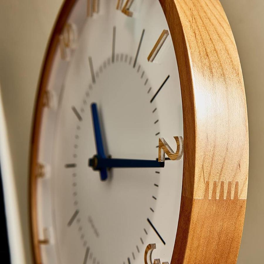 壁掛け時計 ウォールクロック 電波時計 Oland 木製 直径30cm 北欧 ナチュラル シンプル 和風 モダン｜atease｜06