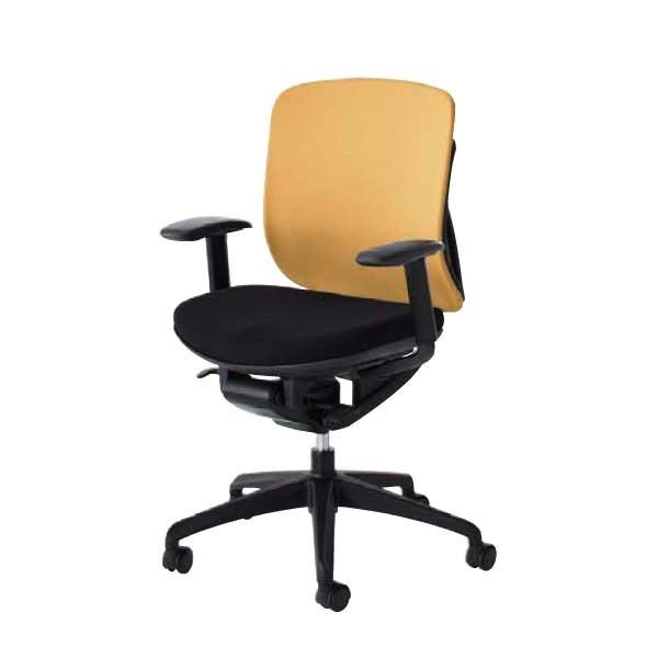 送料込+オフィスチェア Yera(イエラ) クロスカバータイプ(ローバック) / アジャスタブル肘タイプ　ランバーサポート付 デザイナー奥山清行 国産品