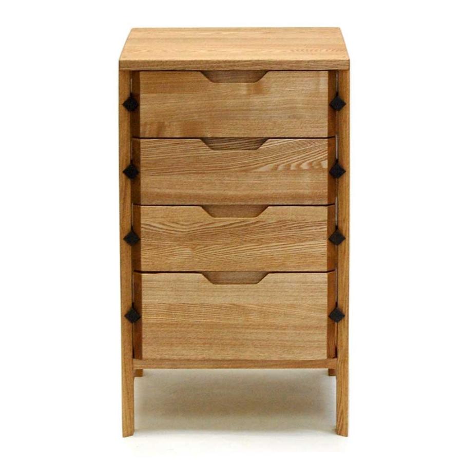 チェスト ミニ コンパクト タモ無垢材 PRISM 40 引出し4段 木製 オイル