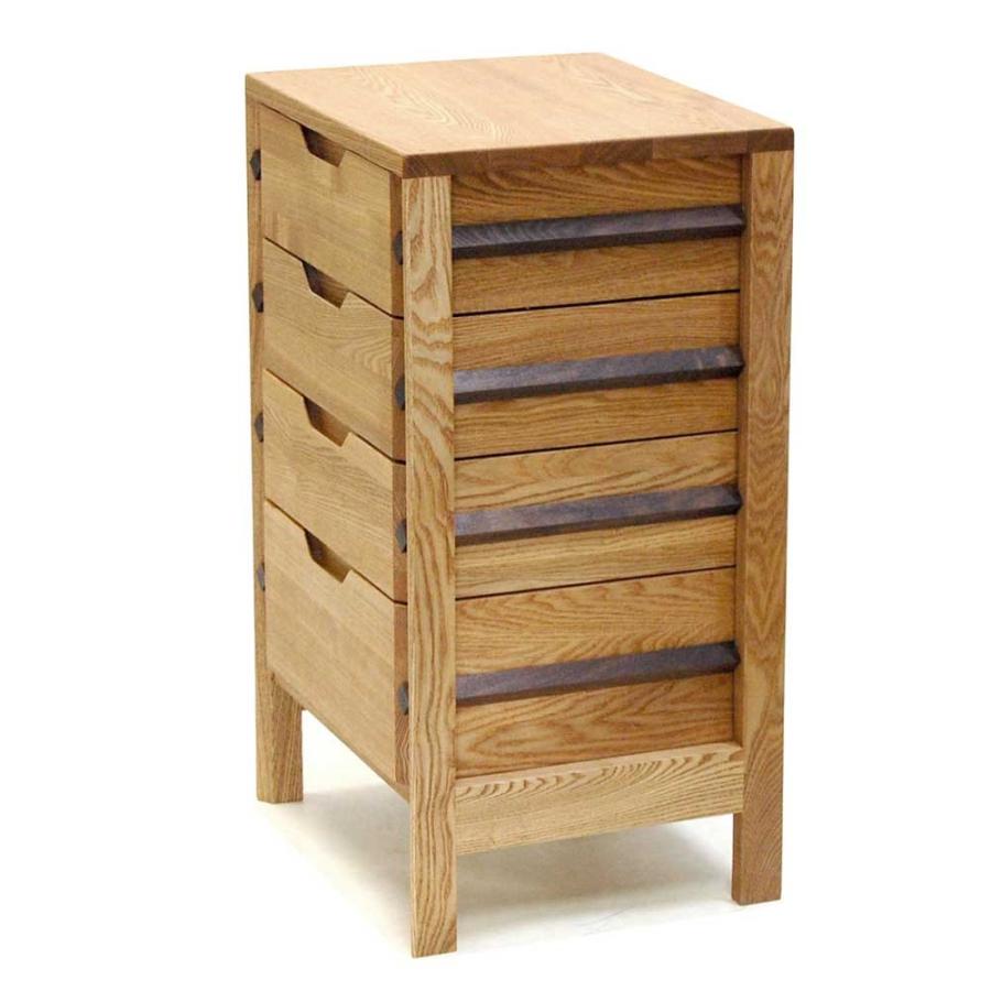チェスト ミニ コンパクト タモ無垢材 PRISM 40 引出し4段 木製 オイル