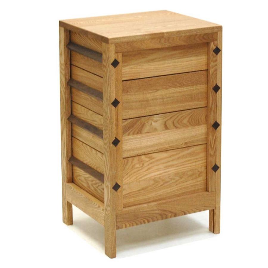 チェスト ミニ コンパクト タモ無垢材 PRISM 40 引出し4段 木製 オイル