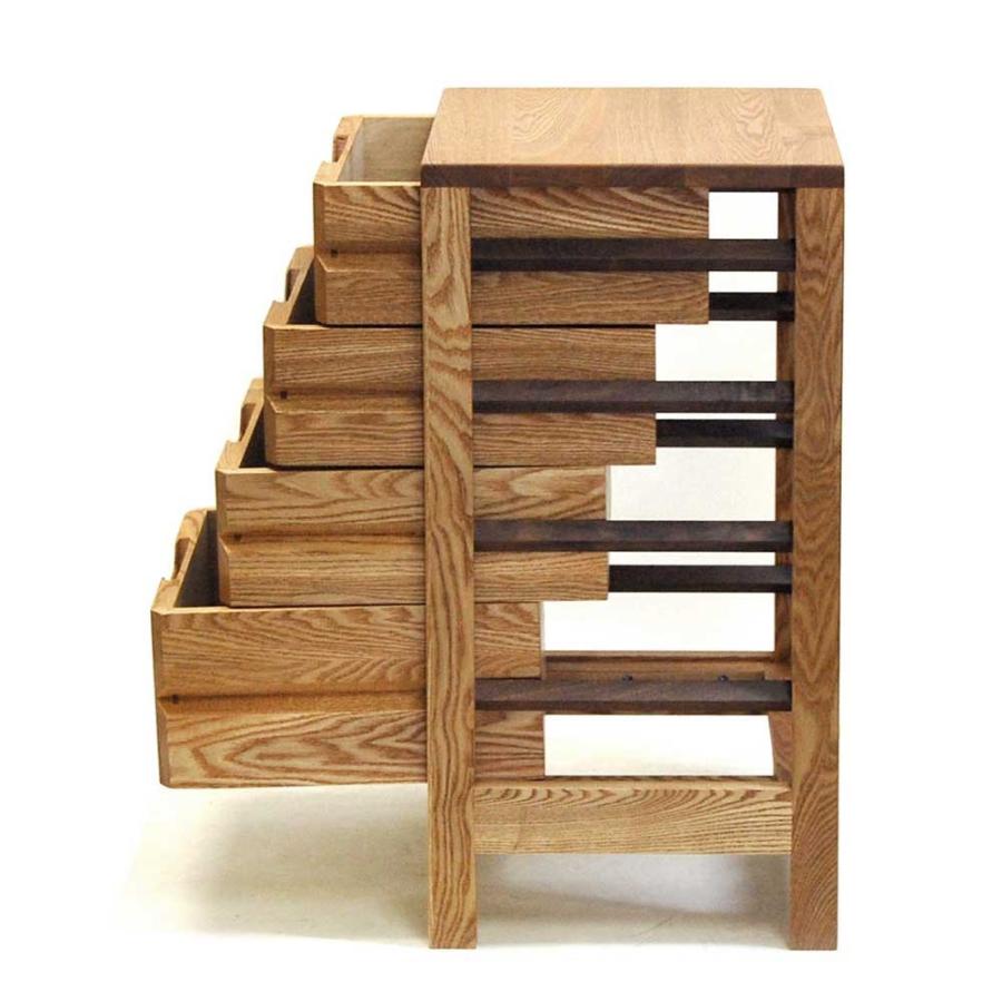 プリズム40｜タモ材｜4段チェスト