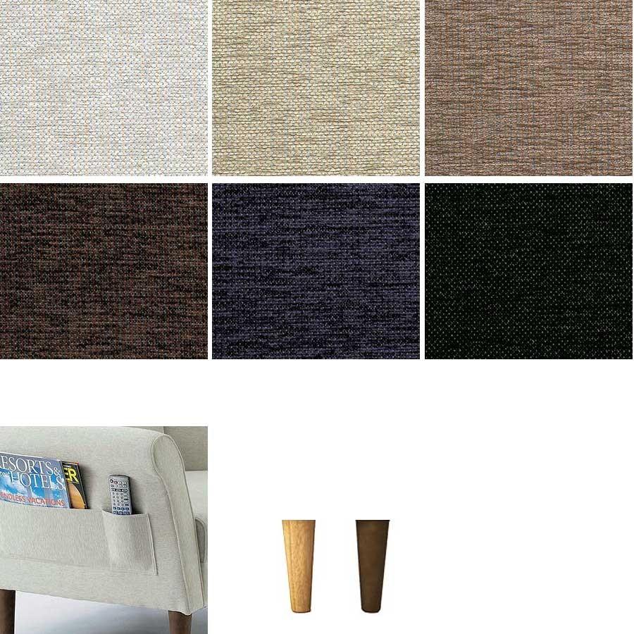 美品♥CLAUSクラウス１Ｐ一人掛けソファ布張りファブリックアームポケット付き 美品♥CLAUSクラウス1P一人掛けソファ布張りファブリック