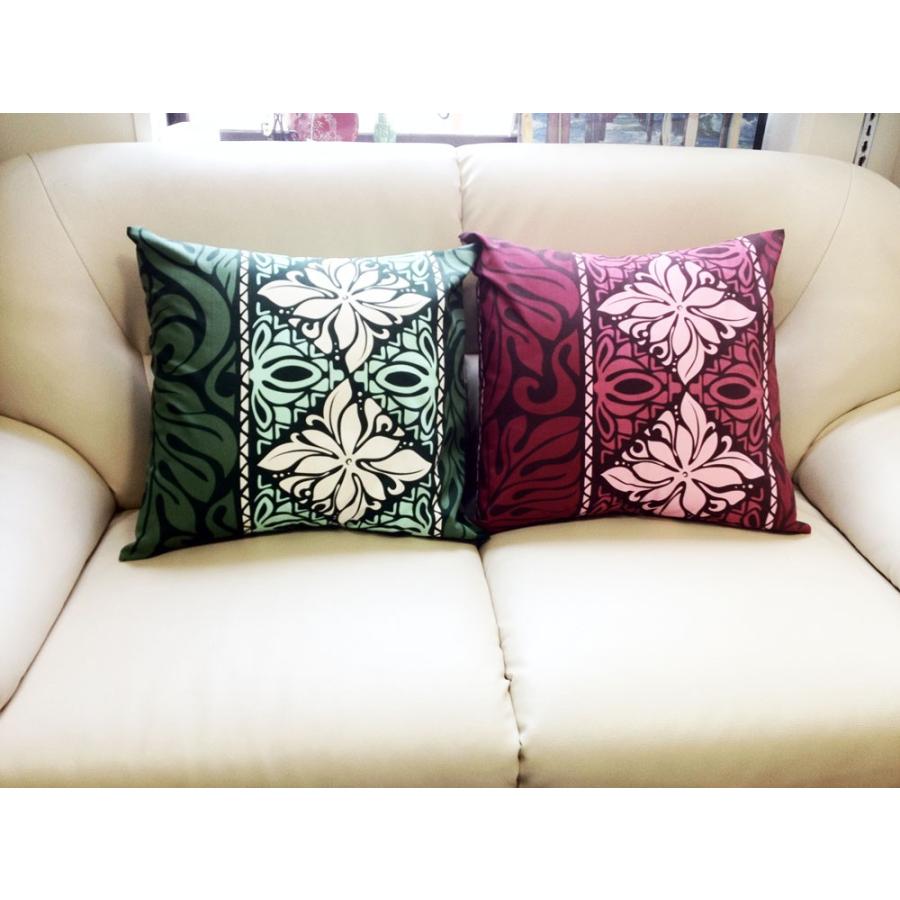 ハワイアン ファブリック クッション カバー モンステラ ホワイト ティアレ キルト 柄〈レッド〉 45cm×45cm クリックポスト対応可能 日本製 ハワイ生地 |  | 02