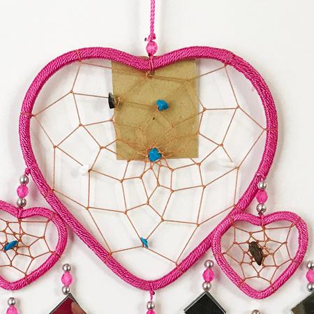 ドリーム キャッチャー ハート〈ブルー ピンク〉 ネイティブ