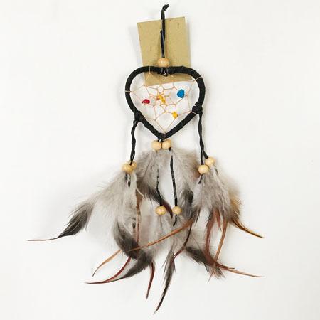 ドリーム キャッチャー ハート〈ブラウン ピンク ブルー ブラック