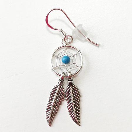 シルバー 925 SILVER ドリーム キャッチャー ピアス A Sサイズ フック 