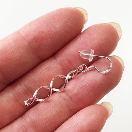 シルバー 925 SILVER スパイラル モチーフ ピアス 〈 〉フックピアス 