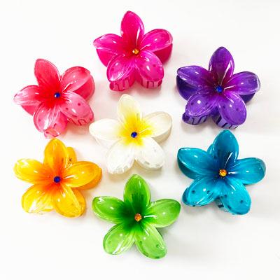 ヘア クリップ プルメリア の Lサイズ ハワイアン雑貨 バレッタ