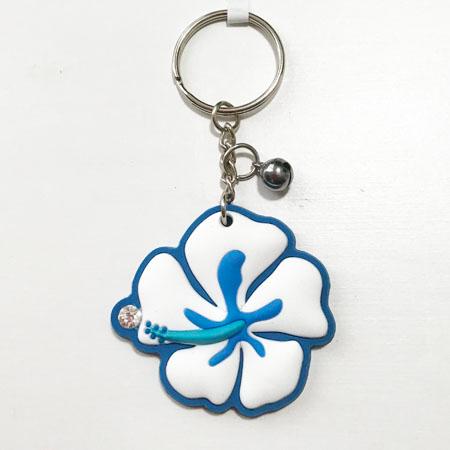 キーホルダー ハイビスカス 〈ブルー〉 送料無料 メール便