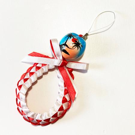 ククイナッツのリボン レイ ストラップ サンセットビーチ〈 レッド