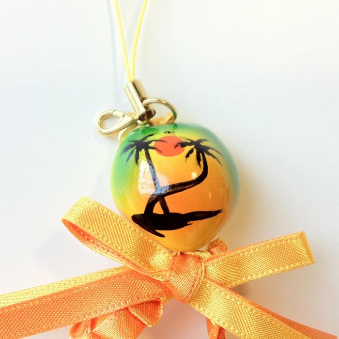 ククイナッツのリボン レイ ストラップ サンセットビーチ〈イエロー