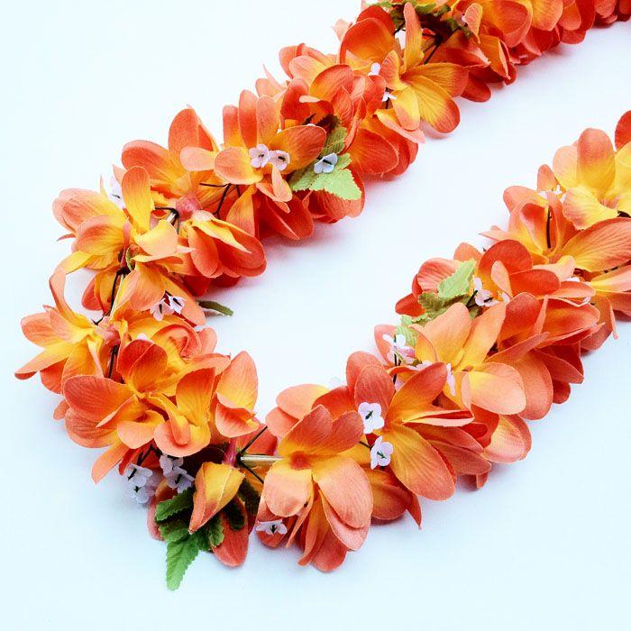 プルメリア レイ 〈 オレンジ 〉 ハワイアン フラワーレイ フラダンス