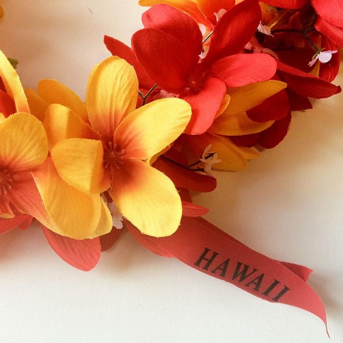プルメリアレイ レッド ライトオレンジ ハワイアンフラワーレイ フラダンスレイ 造花 ハワイアンレイ ハワイアンウエディング Lei 001 07redorange アトリエ阿友美 通販 Yahoo ショッピング