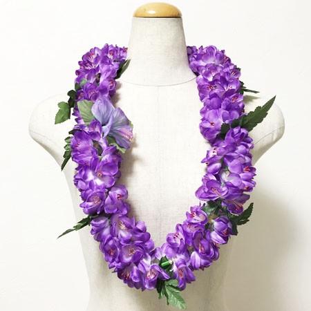 シェル ジンジャー レイ パープル ハイビスカス 付き ハワイアン フラワーレイ ハワイアンレイ フラダンス 紫 白 緑 Lei 013 3 アトリエ阿友美 通販 Yahoo ショッピング