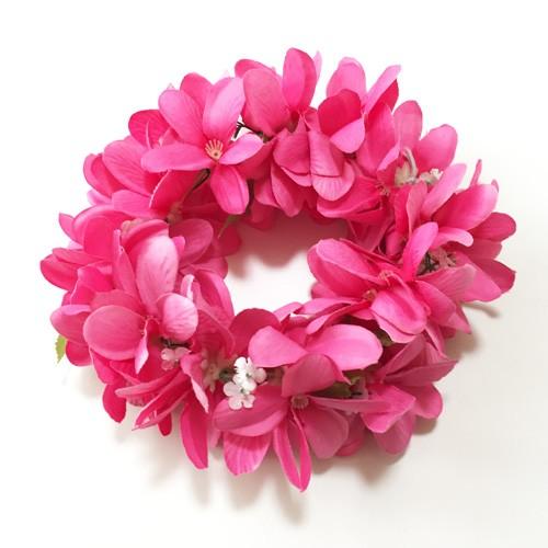 プルメリア ヘッドバンド〈ピンク〉 ハワイアンレイ フラワーレイ クリックポスト 対応可能 フラガール 花冠 ハクレイ　ハワイアンウエディングに