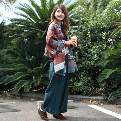 ショール オルテガ 大判 ストール 〈 グレー ベージュ ネイビー